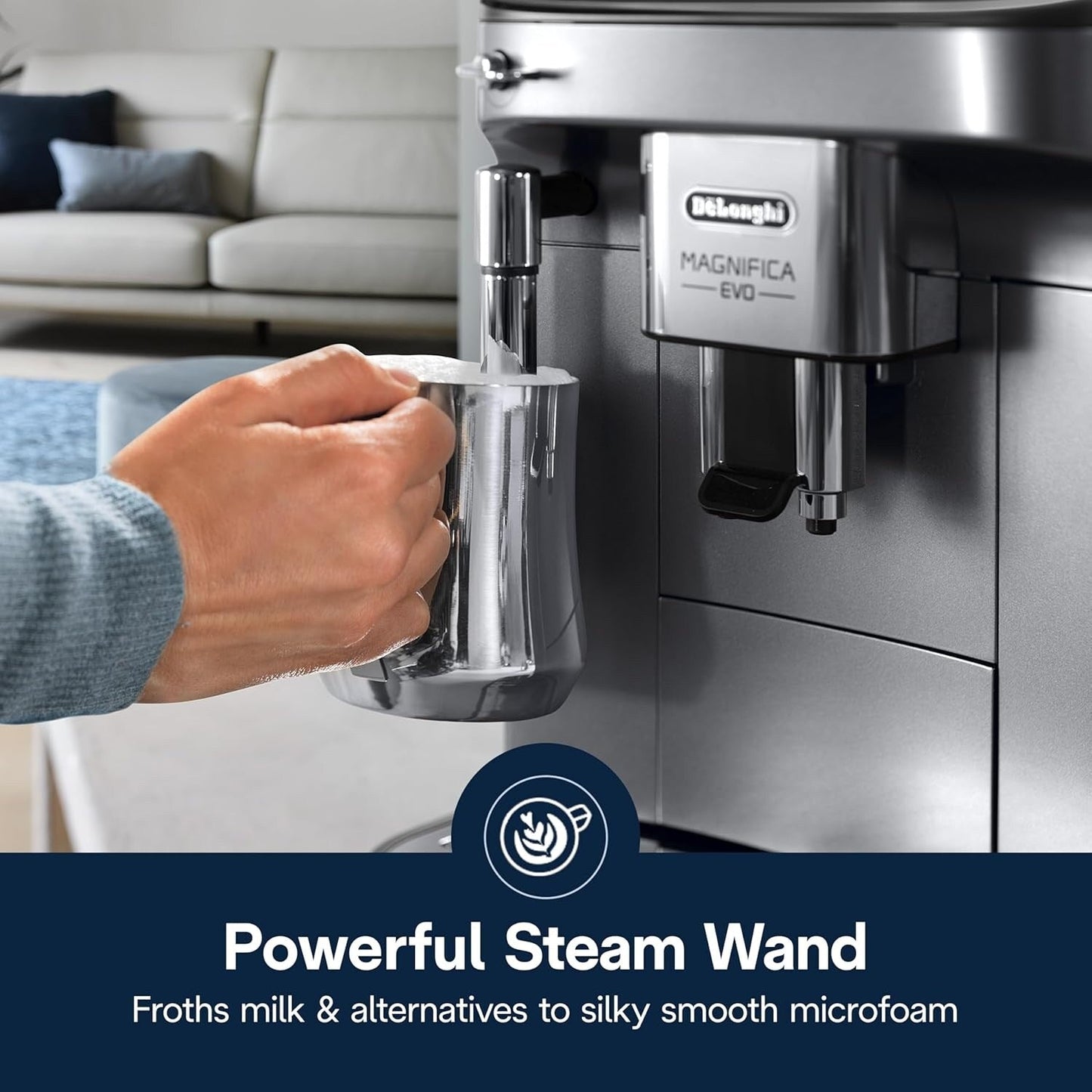 Automatic Espresso Machine with Manual Frother, Built-in Grinder, ECAM29043SB