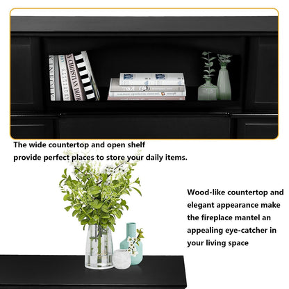 BOSSIN 43 Electric Fireplace with Mantel, 23 inch Electric Fireplace Insert,Freestanding TV Stand with Fireplace Wooden Firebox