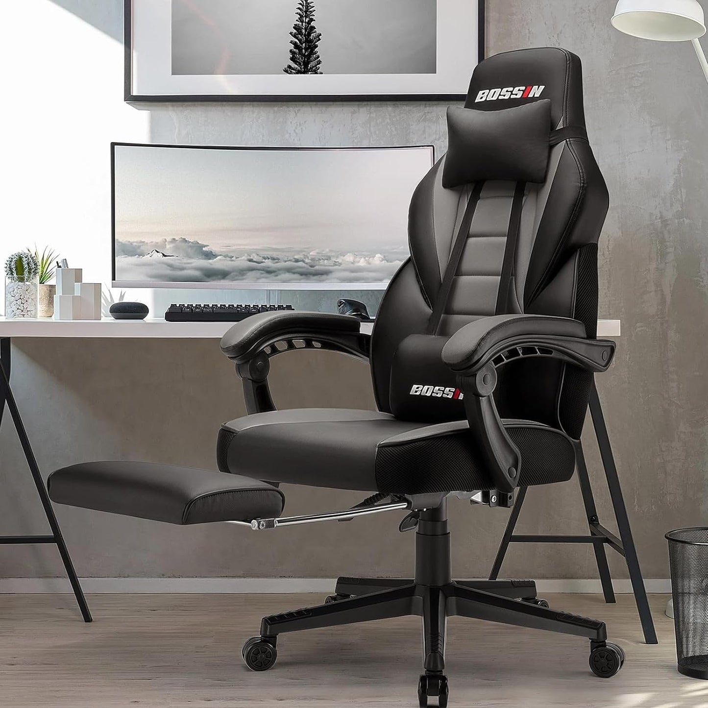 BOSSIN Racing Style Gaming Chair,300 lbs Big and Tall gamer chair High Back Computer Chair