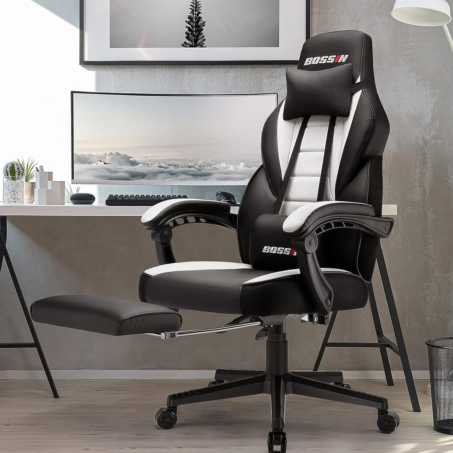 BOSSIN Racing Style Gaming Chair,300 lbs Big and Tall gamer chair High Back Computer Chair