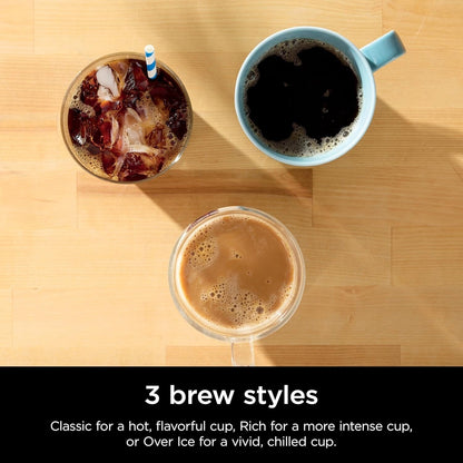 Blue Single-Serve Coffee Maker, K-Cup Compatible, 56oz Reservoir, 6-24oz Brew Sizes, Compact