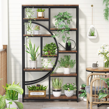 Bookshelf 5 Shelf Industrial Etagere Bookcase for Bedroom, Living Room, Home Office