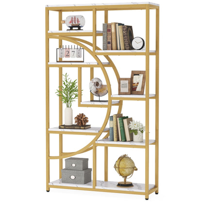 Bookshelf 5 Shelf Industrial Etagere Bookcase for Bedroom, Living Room, Home Office