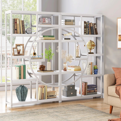 Bookshelf 5 Shelf Industrial Etagere Bookcase for Bedroom, Living Room, Home Office
