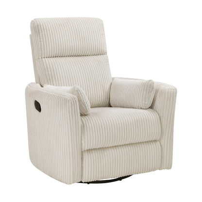 Braidy Corduroy Swivel Glider Manual Reclining Chair