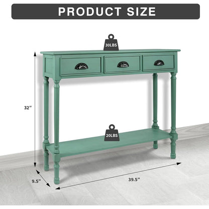 Burlington Wood 3-drawer Console Hallway Table