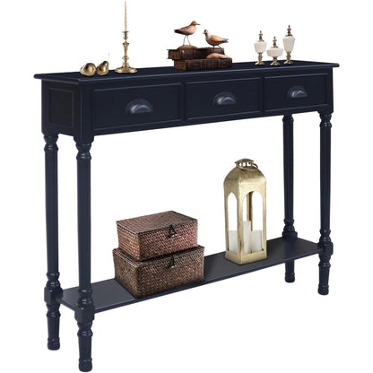 Burlington Wood 3-drawer Console Hallway Table