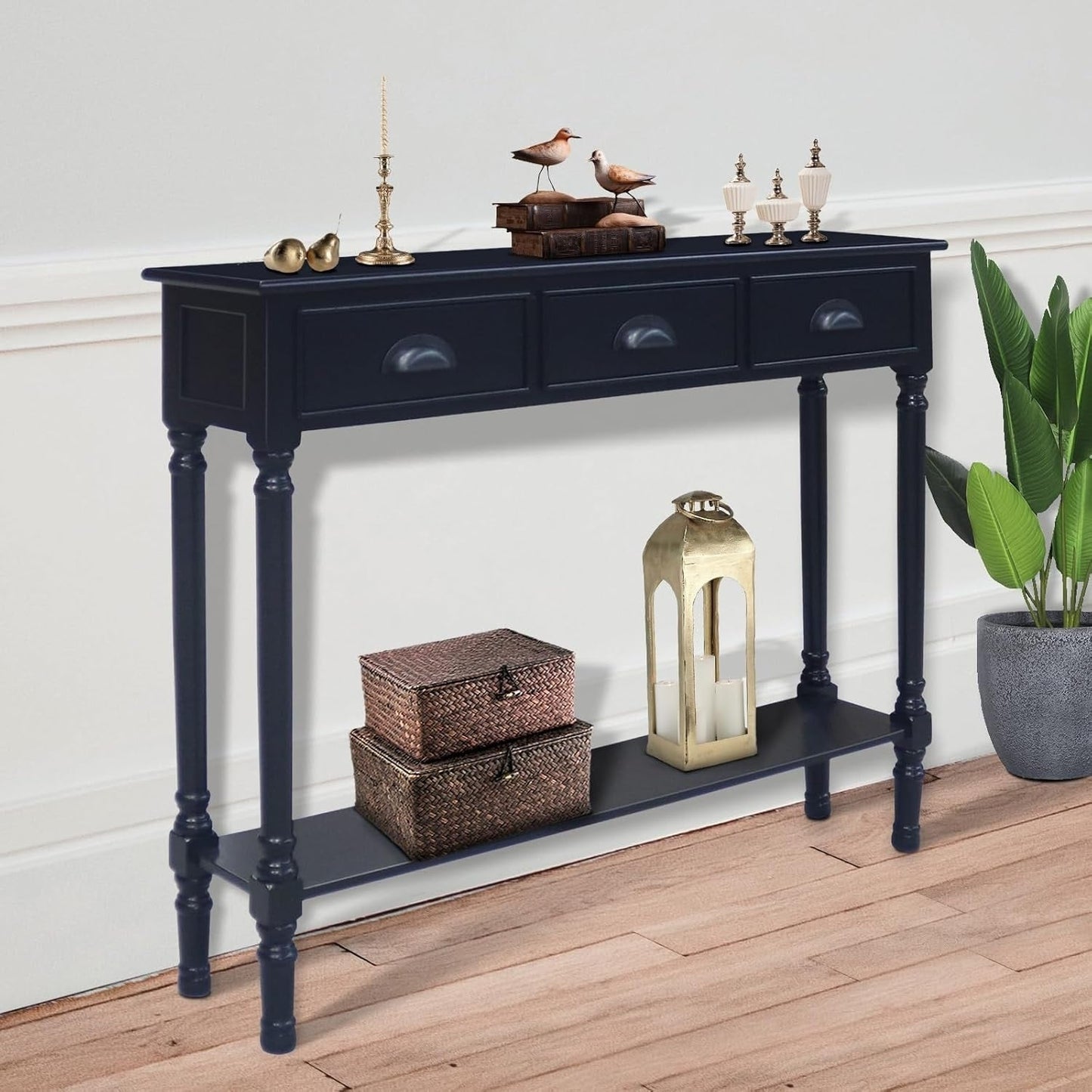 Burlington Wood 3-drawer Console Hallway Table