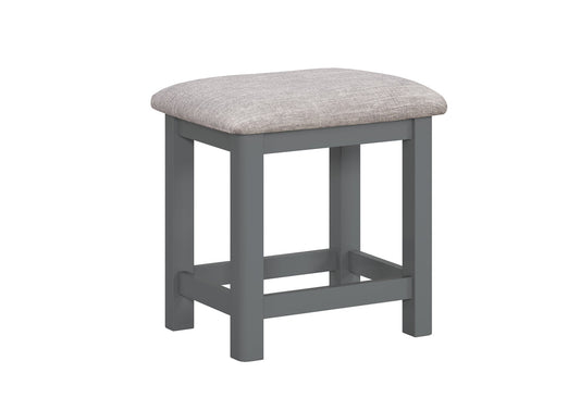 Tabouret de coiffeuse Camden en ardoise avec assise en tissu