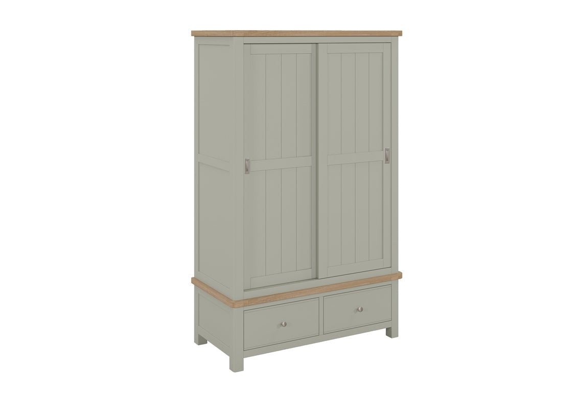 Armoire double Camden Sage avec tiroirs