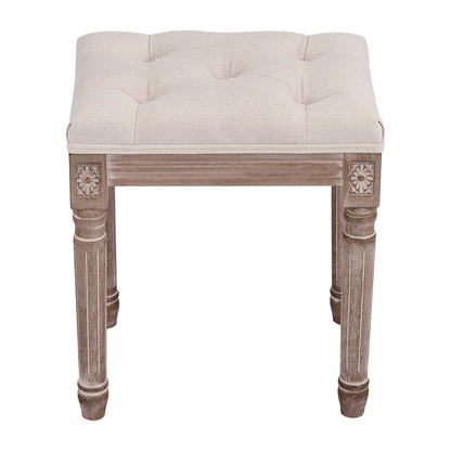 CO-Z French Vintage Upholstered Foot Stool and Vanity Stool