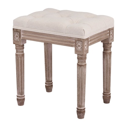 CO-Z French Vintage Upholstered Foot Stool and Vanity Stool