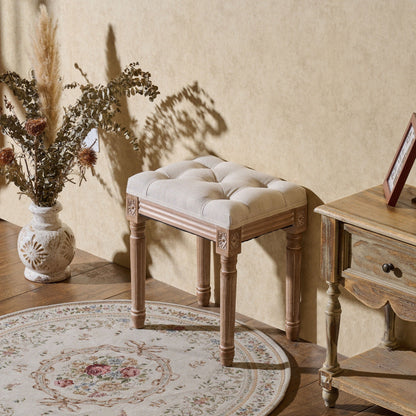 CO-Z French Vintage Upholstered Foot Stool and Vanity Stool