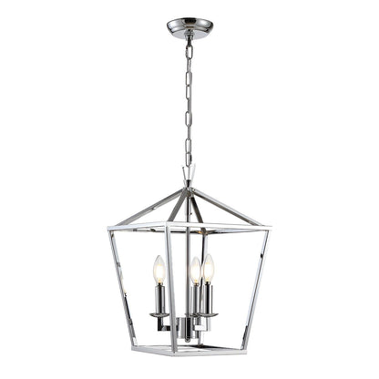 Candle Style Lantern Pendant Stairway or Kitchen Island Open Cage Chandelier - N/A
