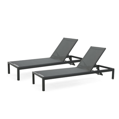 Cape Coral Outdoor Aluminum Chaise Lounge (Set of 2) by Christopher Knight Home - 77.56 D x 25.20 W x 11.80 H