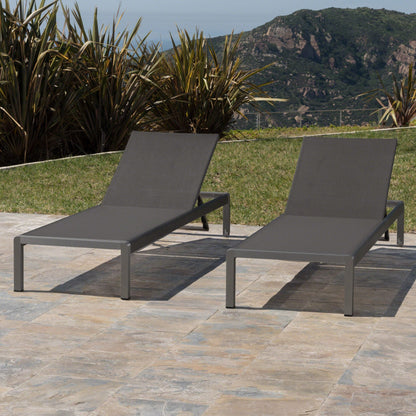 Cape Coral Outdoor Aluminum Chaise Lounge (Set of 2) by Christopher Knight Home - 77.56 D x 25.20 W x 11.80 H