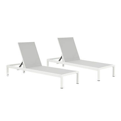 Cape Coral Outdoor Aluminum Chaise Lounge (Set of 2) by Christopher Knight Home - 77.56 D x 25.20 W x 11.80 H