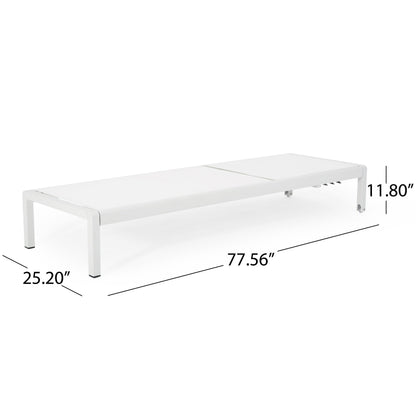 Cape Coral Outdoor Aluminum Chaise Lounge (Set of 2) by Christopher Knight Home - 77.56 D x 25.20 W x 11.80 H