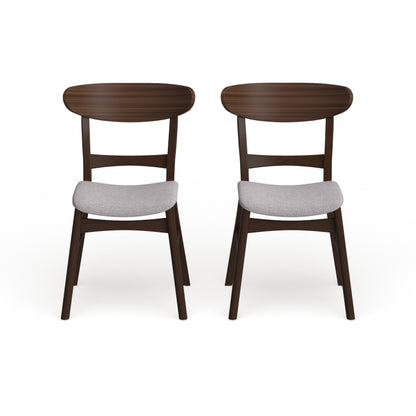 Abrielle Mid-Century Modern Upholstered Rubberwood Dining Chair (Set of 2) by Christopher Knight Home