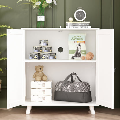 Cat Litter Box Enclosure Cat House Side Table Door Cabinet Bookcase