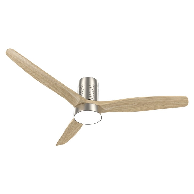 52 Inch Farmhouse Style Flush Mount Ceiling Fan with Light and Remote Control, Reversible DC Motor