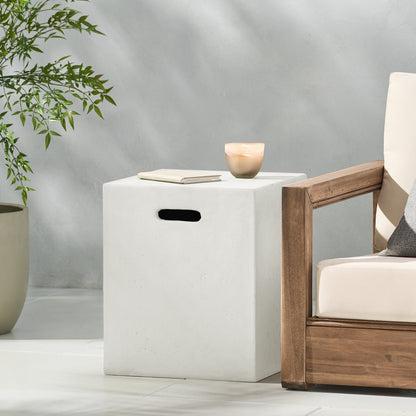 Christopher Knight Home - Aidan Outdoor Lightweight Concrete Tank Holder Side Table