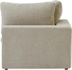 Canapés d'angle Deluxe Premium Cloud | Canapé 1 place sans accoudoirs en coton et lin kaki