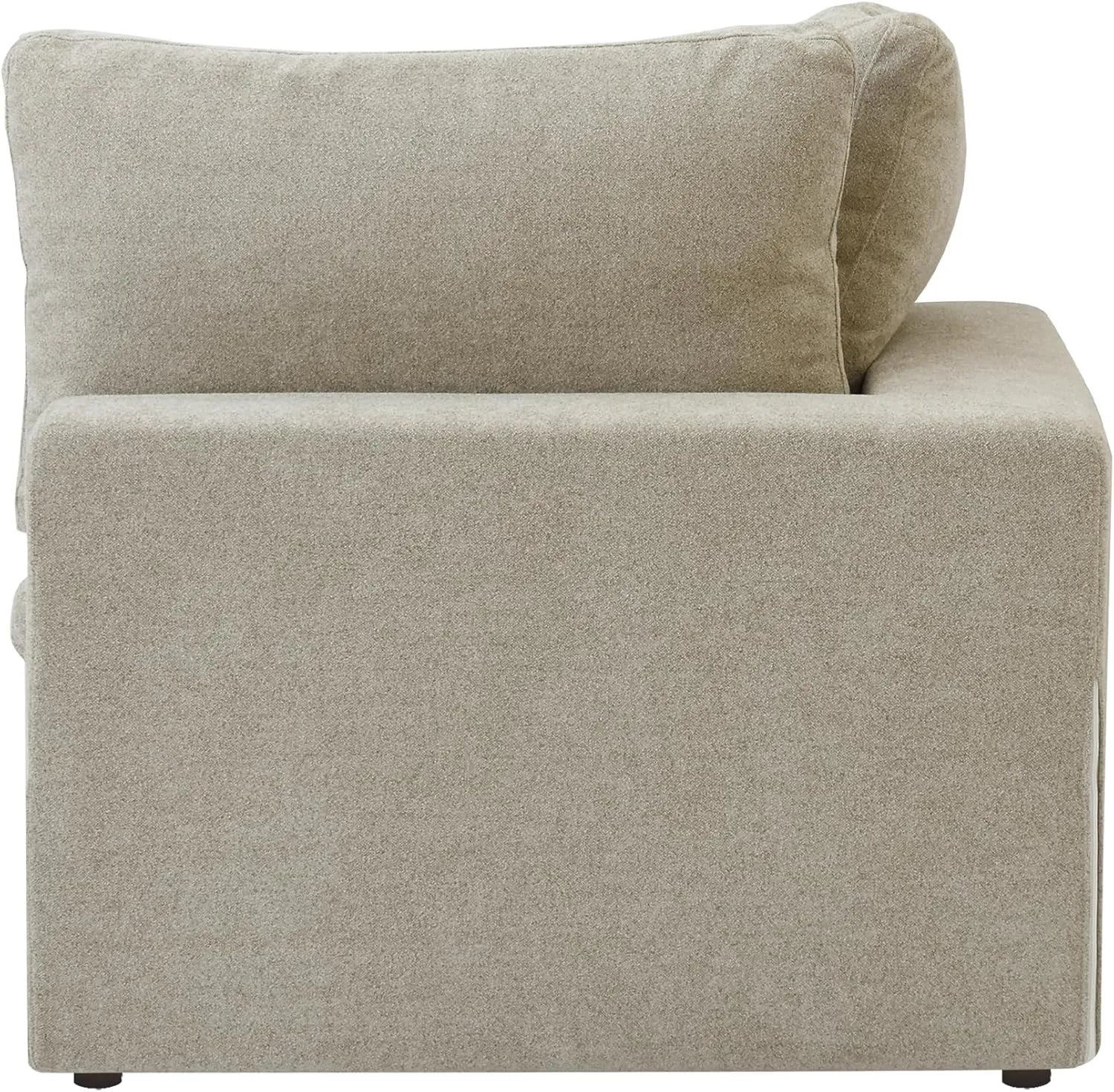 Canapés d'angle Deluxe Premium Cloud | Canapé 1 place sans accoudoirs en coton et lin kaki