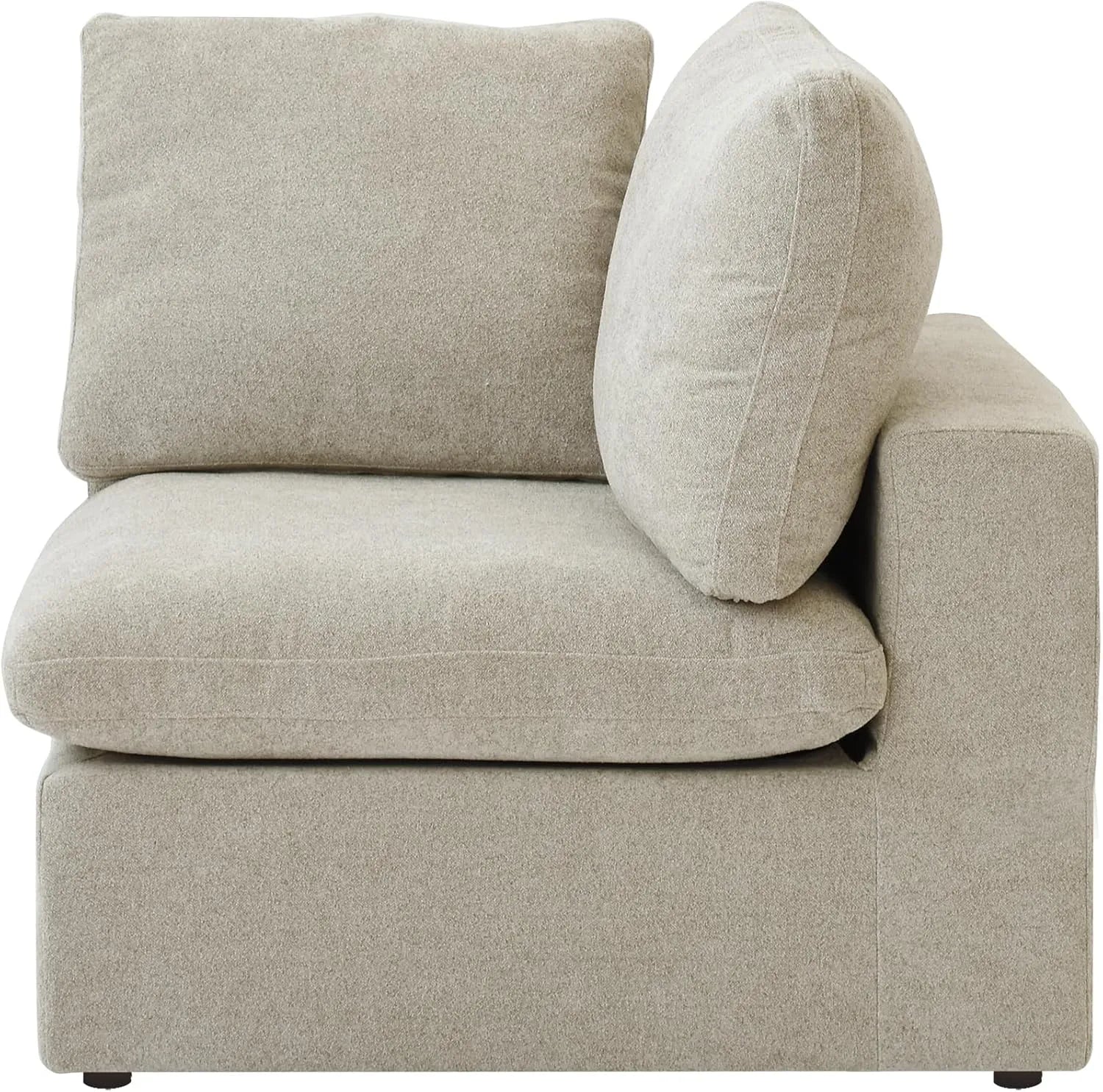 Canapés d'angle Deluxe Premium Cloud | Canapé 1 place sans accoudoirs en coton et lin kaki