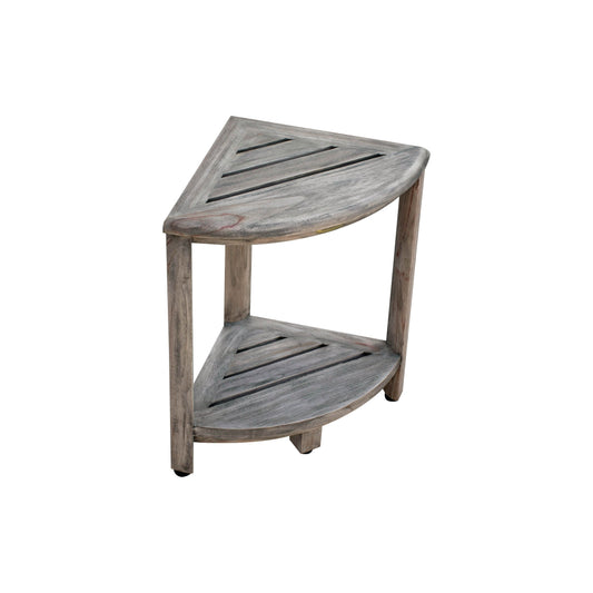 CoastalVogue, Teak Corner Shower Shelf, Shower Stool for Shaving Legs, Shower Foot Stool, Teak Shower Stool, Corner Shower Stool