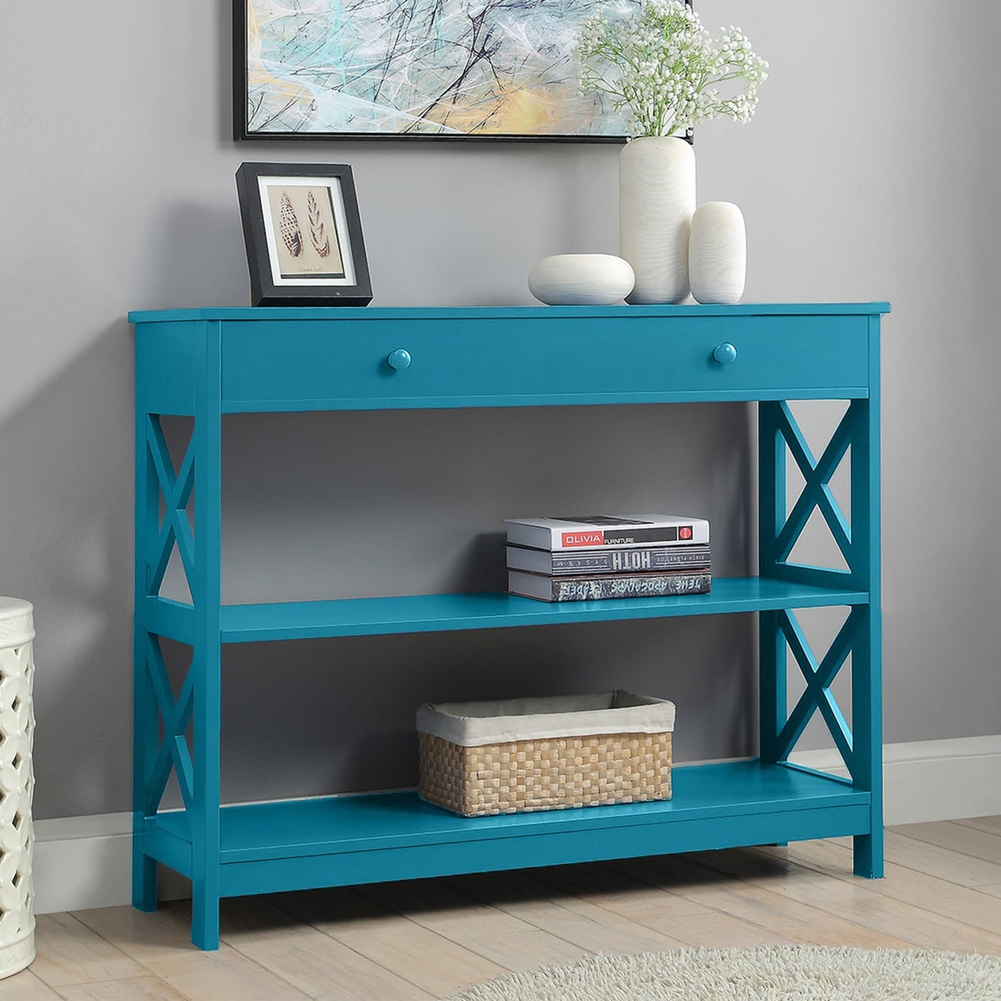 Convenience Concepts Oxford 1 Drawer Console Table with Shelves