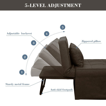 Convertible Sofa Bed Sleeper Sofa Chair Couch Folding Ottoman Recliner Chairs for Living Room
