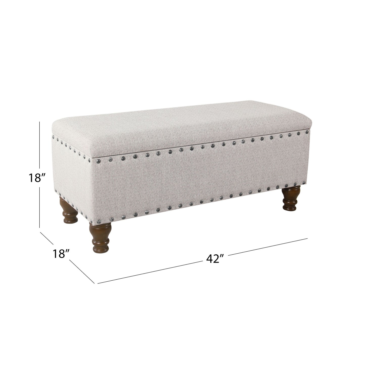 Copper Grove Muscari Upholstered Storage Bench with Nailhead Trim