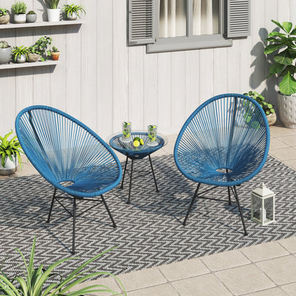 Corvus Sarcelles 3-Piece Modern Wicker Acapulco Bistro Set