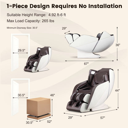 Costway Full Body Massage Chair with Voice Control Heat Foot Roller