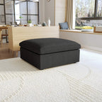 Canapés d'angle Deluxe Premium Cloud | Poufs noirs monoblocs en coton et lin | 40 housses amovibles et lavables