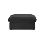 Canapés d'angle Deluxe Premium Cloud | Poufs noirs monoblocs en coton et lin | 40 housses amovibles et lavables