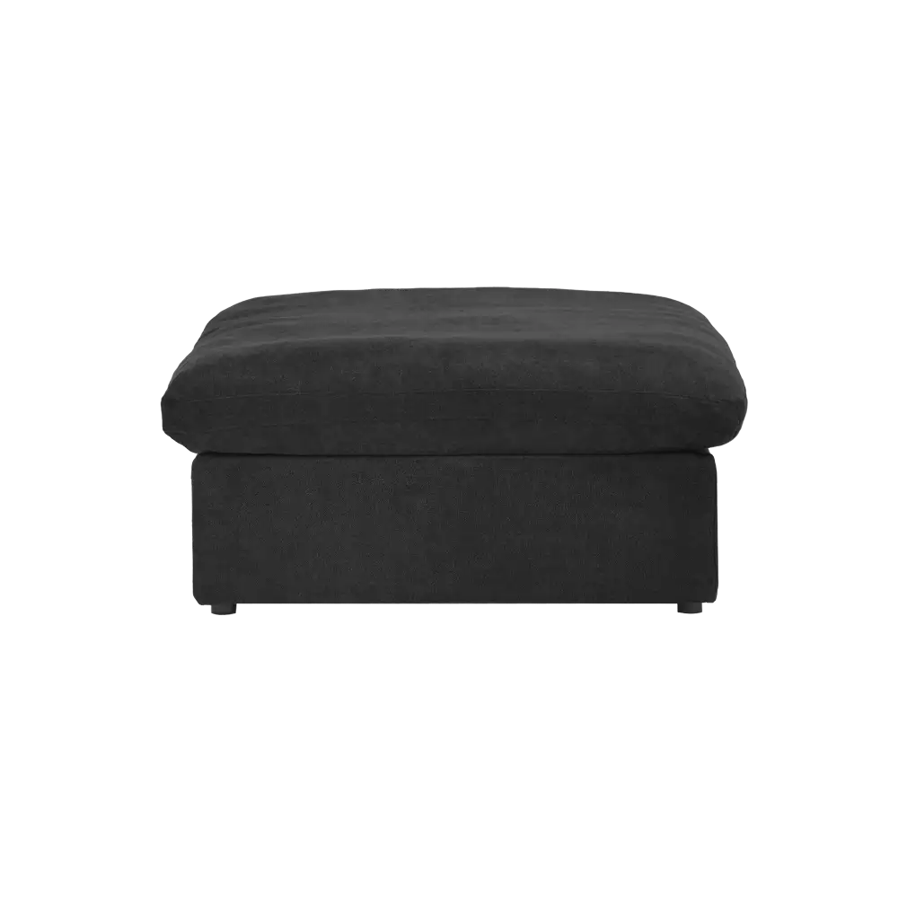 Canapés d'angle Deluxe Premium Cloud | Poufs noirs monoblocs en coton et lin | 40 housses amovibles et lavables