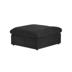 Canapés d'angle Deluxe Premium Cloud | Poufs noirs monoblocs en coton et lin | 40 housses amovibles et lavables