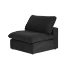 Canapé d'angle Deluxe Premium Cloud | Canapé 1 place en coton et lin noir | 40 coussins de dossier effet nuage | 1 place