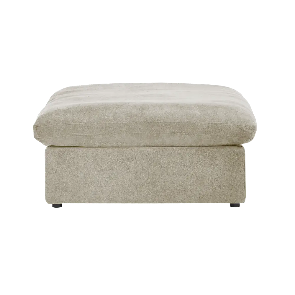 Canapés d'angle Deluxe Premium Cloud | Poufs kaki en coton et lin (1 pièce) | 40 housses amovibles et lavables