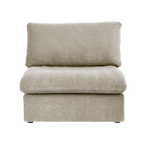 Canapé d'angle Deluxe Premium Cloud | Canapé 1 place en coton et lin kaki, 40 coussins de dossier effet nuage