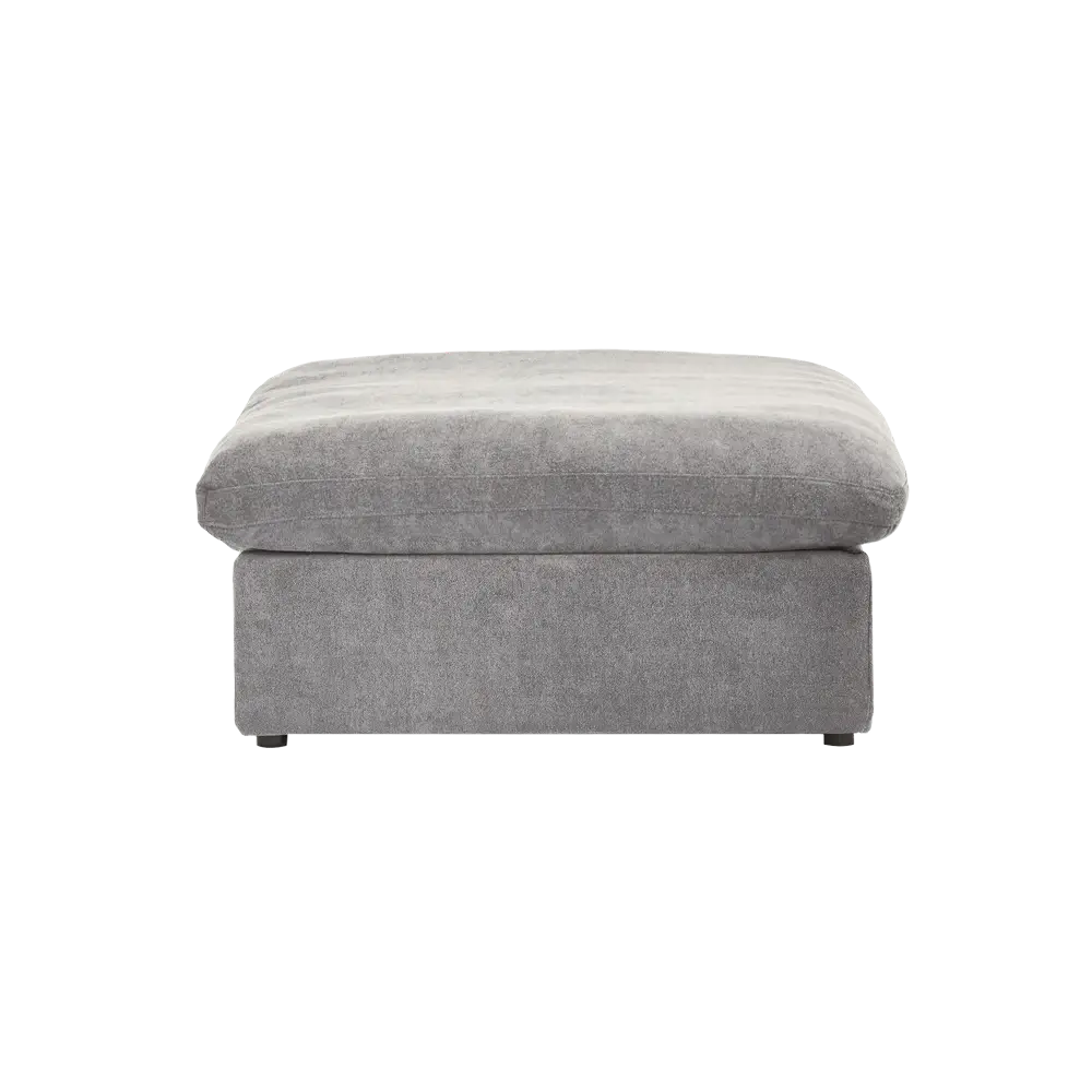 Canapés d'angle Deluxe Premium Cloud | Poufs gris clair en coton et lin (1 pièce) | Housses amovibles et lavables (40 cm)