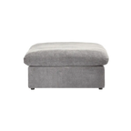 Canapés d'angle Deluxe Premium Cloud | Poufs gris clair en coton et lin (1 pièce) | Housses amovibles et lavables (40 cm)
