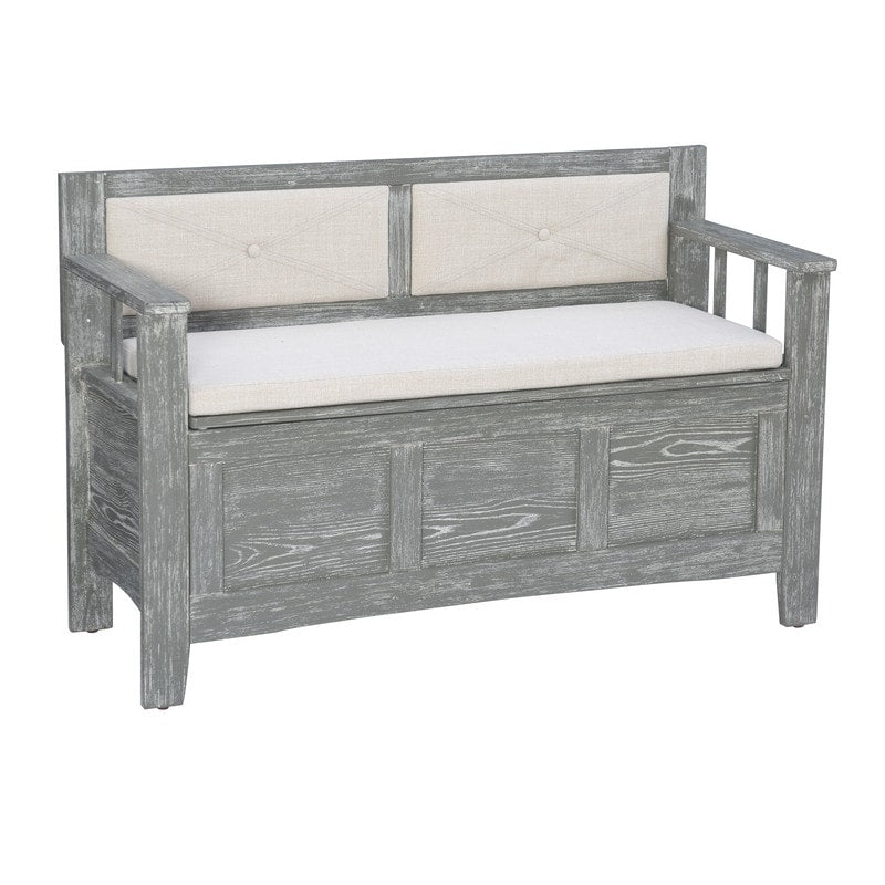 Dahlia Wood Flip Top Storage Entryway Bench