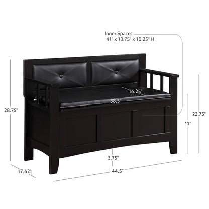 Dahlia Wood Flip Top Storage Entryway Bench