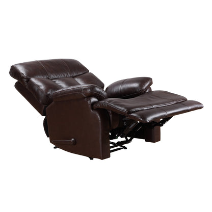 Davin Top Grain Leather Genuine leather Brown Extendable Footrest Manual Recliner