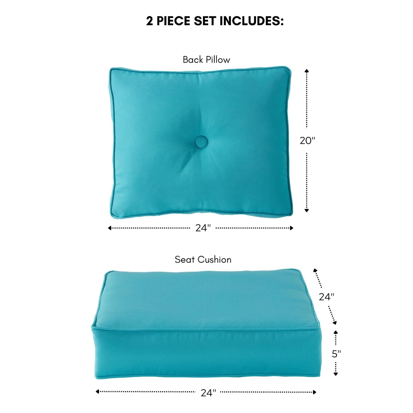 Sunbrella 2-Piece Premium Deep Seat Outdoor Cushion Set