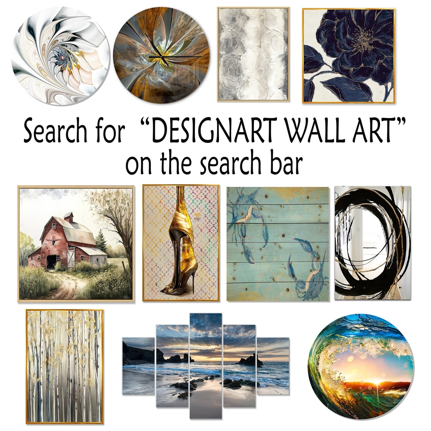 Designart Beige Botanical Impressions III Abstract Botanicals Framed Canvas Art Print
