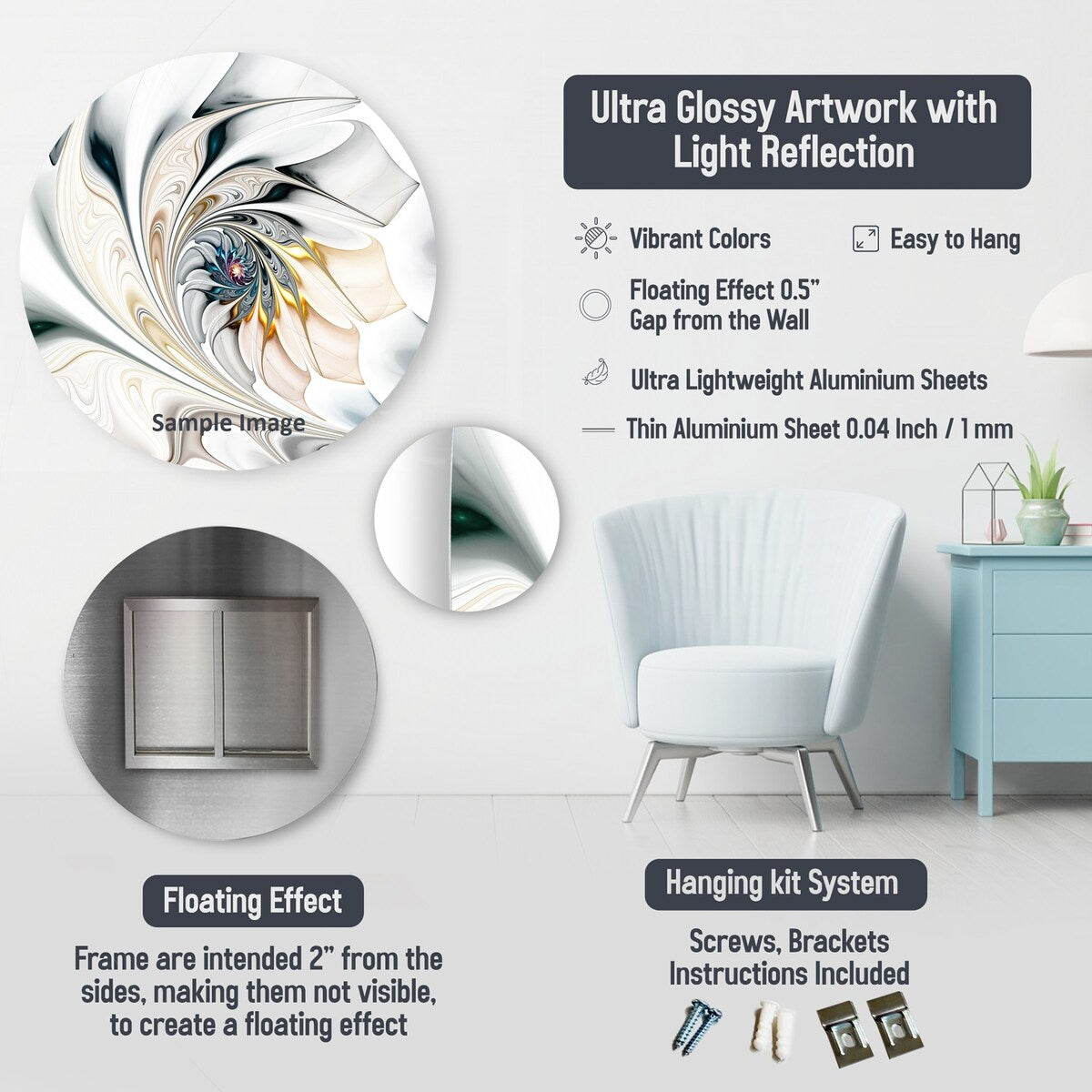 Designart Clouds Prairies Collages VI Modern Metal Wall Art